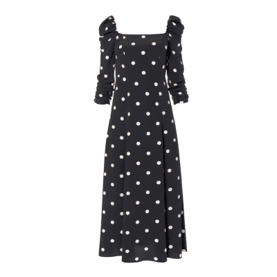 Sukienka czarna w groszki Amélie Walking Dots Butik polscy projektanci