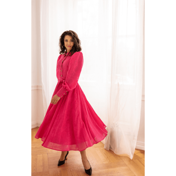 Sukienka koszulowa różowa Verona Butik polscy projektnaci