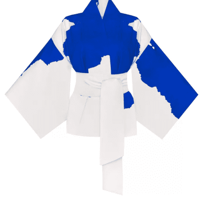 Kimono biało-niebieskie